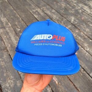 Vintage Autoplus trucker hat foam mesh blue